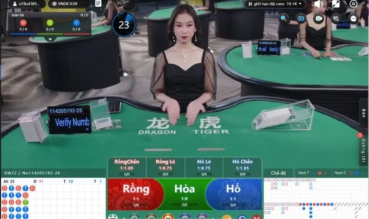 Tìm Hiểu Trò Chơi Dragon Tiger Tại 8KBet: Luật Chơi Và Chiến Thuật 2 Giao diện đặt cược game bài Dragon Tiger tại 8KBet